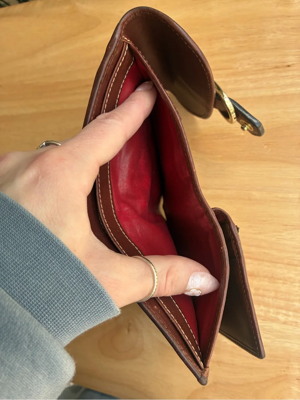 Vintage Dooney & Bourke Signature Monogram Trifold Wallet